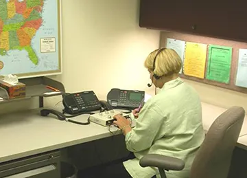 An image of a court interpreter at work.