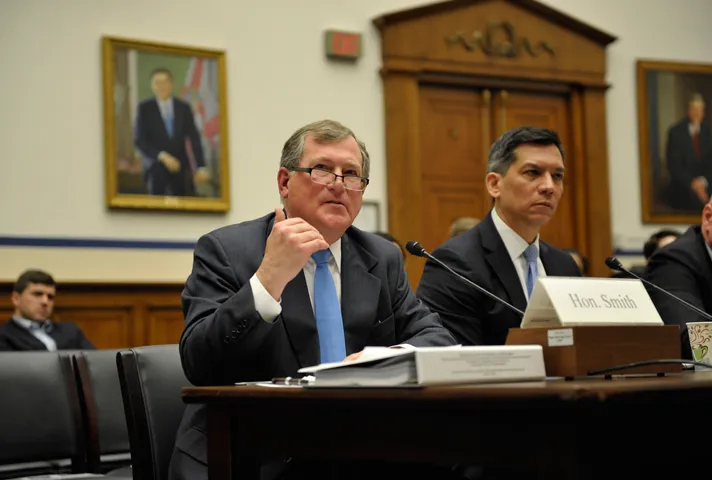 Judge D. Brooks Smith tells a House panel how the Judiciary is curbing real estate costs. Judge D. Brooks Smith tells a House panel how the Judiciary is curbing real estate costs.